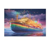 Crucero arco iris rompecabezas de madera de descompresión rompecabezas para adultos niños 1000 piezas juguetes de descompresión (75×50cm)