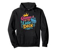 Crucero de cubierta Reina del Lido Diversión Crucero Vacaciones Sudadera con Capucha