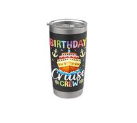 Crucero de cumpleaños Tripulación Pastel de cumpleaños Crucero Vaso térmico de acero inoxidable de doble pared