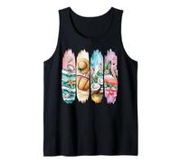 Crucero de playa con pinceladas de verano, flamenco, concha, estrella de mar Camiseta sin Mangas