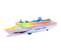 Crucero eléctrico - Parpadea LED y sonido silbato, modelo grande de 49 cm, rueda universal + guía sobre el suelo, ABS resistente - para juegos infantiles y regalo de Navidad Colección