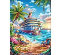 Crucero en Playa Tropical Puzzles 300 Piezas Alivio Estrés Mental Ciencia ficción sueño mágico Rompecabezas 3D para Toda La Familia Juguete Educativo Desafío Intelectual 300 PCS