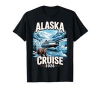 Crucero por Alaska 2026 Viaje a Juego Parejas Familia Oso Camiseta