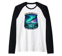 Crucero por Alaska Aurora Boreal Juneau Skagway Camiseta Manga Raglan