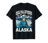 Crucero por Alaska, Tiempo Frío Aventura Diversión Viaje Camiseta gráfica económica, Hombre, Negro, L