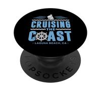 Crucero por la Costa: Capitán de velero por Laguna Beach, California PopSockets PopGrip Adhesivo