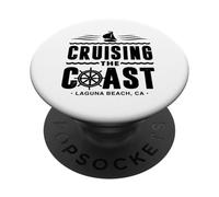 Crucero por la Costa: Capitán de velero por Laguna Beach, California PopSockets PopGrip Adhesivo