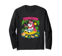 Crucero Tropical de Vacaciones de Verano con Unicornio Divertido Tropicorn Manga Larga