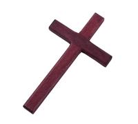 Cruces de madera de Cristo, talladas a mano, cruz religiosa, oración cristiana, Jesús, adornos para hombres y mujeres, colgante de crucifijo cristiano de Jesús (rojo vino)