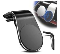 Cruces Soporte Movil Coche Iman, Soporte magnético de Metal con Montaje Universal de Rejilla de ventilación para iPhone, Huawei, Samsung y Xiaomi. Imanes Fuertes y estables. Incluye Placas Metálicas.