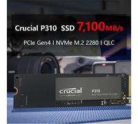 Crucial P310 1TB 2280 PCIe Gen4 3D NAND NVMe M.2 SSD - Hasta 7,100 MB/s - Unidad de estado sólido interna (PC) - (Paquete OEM)