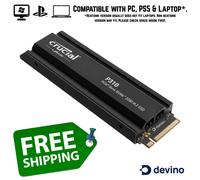 Crucial P310 1TB 2TB 4TB Disipador de calor Gen4 M.2 NVMe SSD 7100 MB/s NAND ...