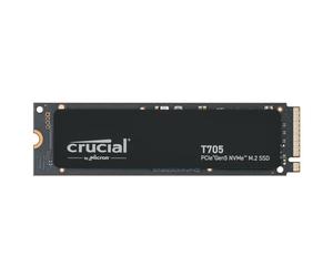Crucial T705 SSD 4TB PCIe 5.0 x4 Gen5 NVMe M.2, Velocidades de Lectura hasta 14100 MB/s, Escritura 12600 MB/s, para PC de Escritorio, TLC NAND, Disco Duro Interno - CT4000T705SSD3