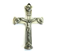 Crucifijo 10.061.30 de plata, del Padre, Hijo y Espíritu Santo, ángel de la Paz, 135 mm