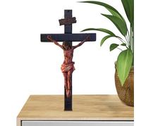 Crucifijo católico, crucifijo católico para pared | Scrupix de meditación hecha a mano, pasión ensangrentada crucifijo, decoración de pared de Jesucristo, figuras coleccionables de escritorio