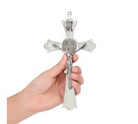 Crucifijo de esmalte de San Benito de VINETEN - Crucifijo de pared de metal de 8 pulgadas. Bendice y bendice la santidad espiritual: un regalo de