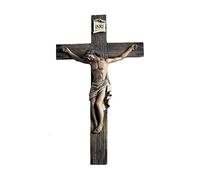 Crucifijo de Jesucristo Nuestro Señor y Salvador para pared, decoración de resina INRI de 14 pulgadas, para el hogar u oficina, en una caja de regalo