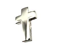 Crucifijo de plata Christian Jesus Cross Metal Pin Badge