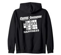 Crucigramas de café + diseño de Felicidad para Rompecabezas y cafeína Sudadera con Capucha
