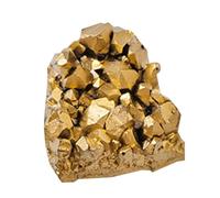 CRUDE CRIDILI - Clúster de Cristales, Piedra Jardinera Oro Galvanizada
