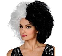 Cruella De Vil Peluca 101 dálmatas Negro para Mujer Blanca Adulta de la película de Disney