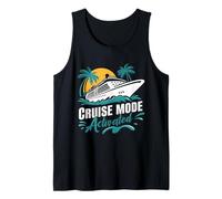 Cruise Mode Activated Tropical Vacation Ship Art Camiseta sin Mangas