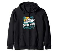 Cruise Mode Activated Tropical Vacation Ship Art Sudadera con Capucha