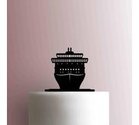Cruise Ship - Decoración acrílica para tartas de 7 pulgadas de ancho/negro