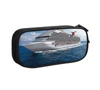 Cruise Ship - Estuche para lápices con cremallera, caja azul de gran capacidad para escuela, oficina y viajes, Black, Talla única, Organizador de bolsas