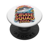 Cruise Squad 2026 Tripulación de Vacaciones Familiares de Verano PopSockets PopGrip Adhesivo