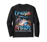 Cruisin a través de 14 años 14 Aniversario Crucero Viaje Pareja Manga Larga