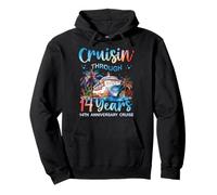 Cruisin a través de 14 años 14 Aniversario Crucero Viaje Pareja Sudadera con Capucha