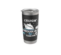 Cruisin Cruising Through Life Together tee Honeymoon Cruise Vaso térmico de acero inoxidable de doble pared