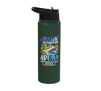 Cruisin Together Aruba 2026 Ship Dolphin Vacaciones Stainless Steel Insulated Water Bottle
