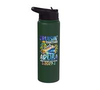 Cruisin Together Aruba 2027 Ship Dolphin Vacaciones Stainless Steel Insulated Water Bottle