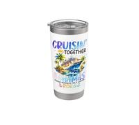 Cruisin Together Bahamas 2026 Ship Dolphin Vacaciones Vaso térmico de acero inoxidable de doble pared