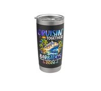 Cruisin Together Barbados 2026 Ship Dolphin Vacaciones Vaso térmico de acero inoxidable de doble pared