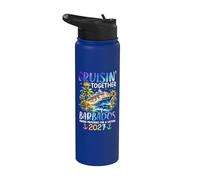 Cruisin Together Barbados 2027 Ship Dolphin Vacaciones Stainless Steel Insulated Water Bottle
