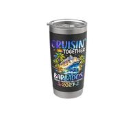 Cruisin Together Barbados 2027 Ship Dolphin Vacaciones Vaso térmico de acero inoxidable de doble pared