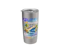 Cruisin Together Barbados 2027 Ship Dolphin Vacaciones Vaso térmico de acero inoxidable de doble pared