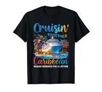 Cruisin’ Together Caribbean 2026 Cruise Squad Vacation Party Camiseta gráfica económica, Hombre, Negro, L