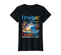 Cruisin’ Together Caribbean 2026 Cruise Squad Vacation Party Camiseta gráfica económica, Mujer, Negro, XL