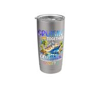 Cruisin Together Cozumel 2027 Ship Dolphin Vacaciones Vaso térmico de acero inoxidable de doble pared