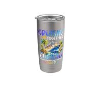 Cruisin Together Curazao 2027 Ship Dolphin Vacaciones Vaso térmico de acero inoxidable de doble pared