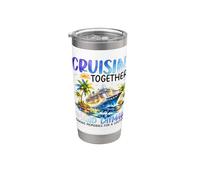 Cruisin Together Gran Caimán Crucero Delfines Vacaciones Vaso térmico de acero inoxidable de doble pared