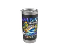 Cruisin Together Martinica 2026 Ship Dolphin Vacaciones Vaso térmico de acero inoxidable de doble pared