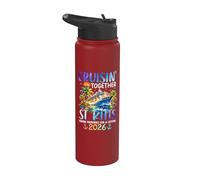 Cruisin Together St. Kitts 2026 Ship Dolphin Vacaciones Stainless Steel Insulated Water Bottle