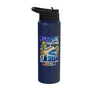 Cruisin Together St. Kitts 2026 Ship Dolphin Vacaciones Stainless Steel Insulated Water Bottle