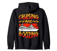 Cruising and Boozing Funny Halloween Cruise Vacation Trip Sudadera con Capucha