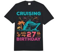Cruising Into My 27th Birthday Squad Vacaciones en Crucero Comfort Colors Adult Heavyweight T-Shirt
